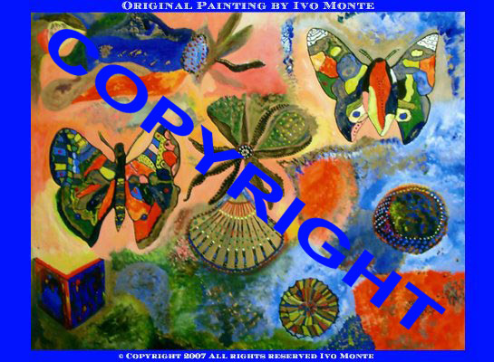 farfalle marine - original painting by Ivo Monte